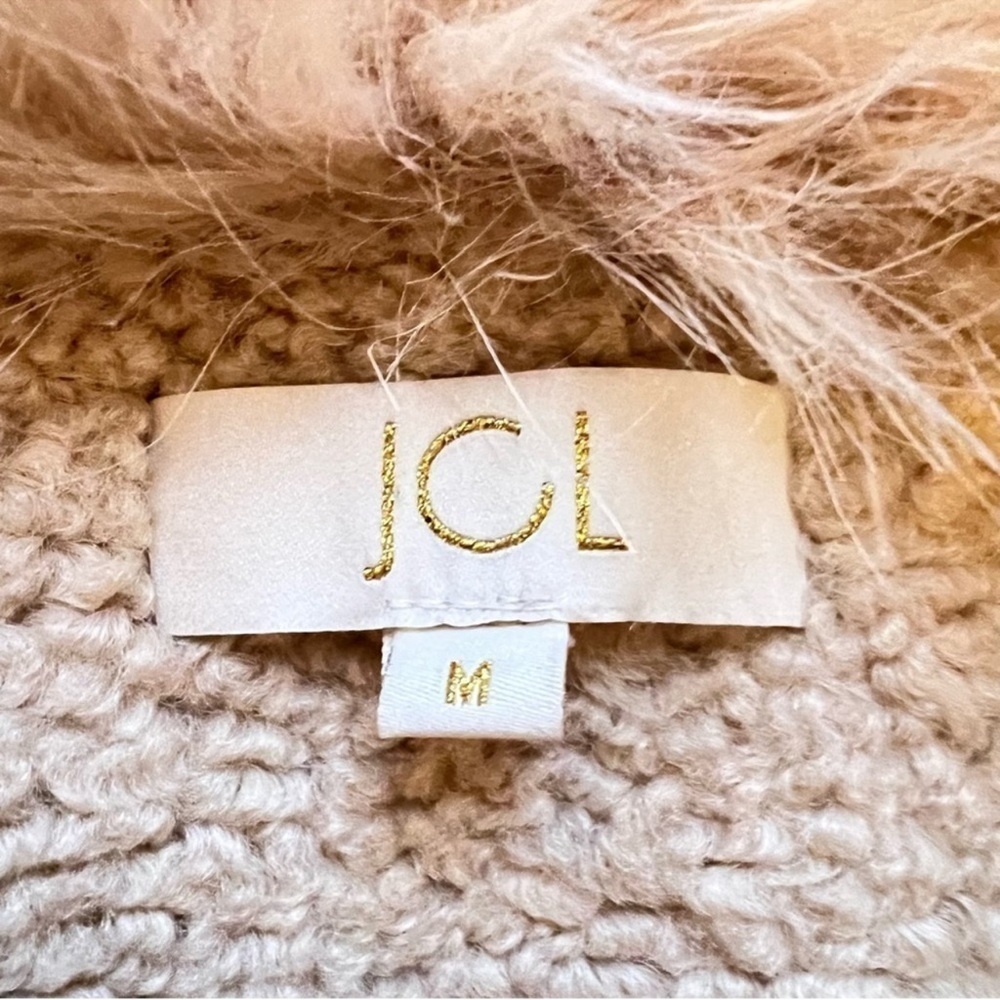 JCL moto faux suede bomber jacket tan light brown teddy sherpa size M - Picture 12 of 15